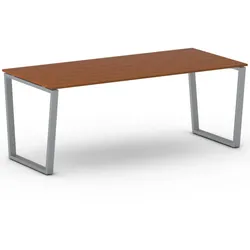 Konferenztisch PRIMO IMPRESS 200x90 cm, graues Metallgestell, Kirschbaum