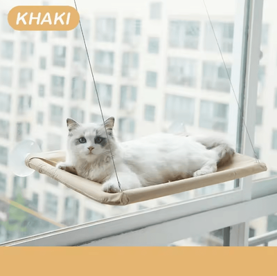 Inspire Curations SunnyView Hanging Cat Hammock Window Bed Heavy Duty Elevated Cat Lounge light Yellow