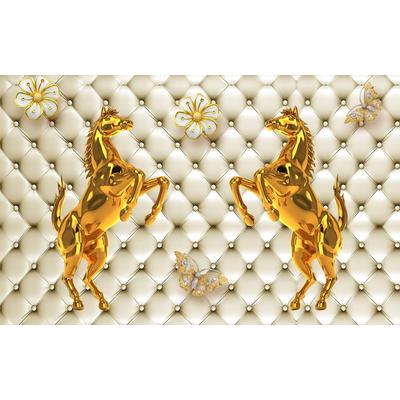Papermoon "Muster mit Pferden gold weiß"