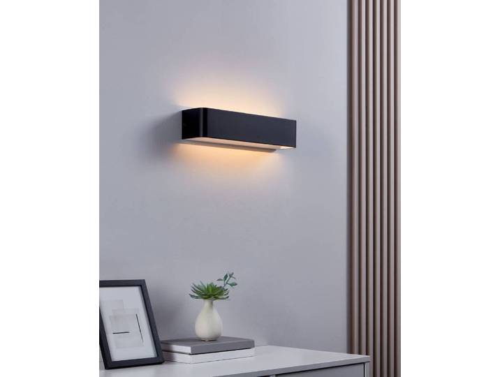 LED-Wandleuchte Sania Typ A 37cm Schwarz Material: Metall Metallart: Aluminium Oberfläche Metall: Lackiert LED LED-Platine