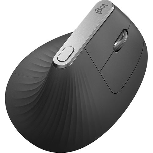 Logitech MX Vertical Maus ergonomisch optisch 6 Tasten kabellos kabelgebunden Bluetooth 2,4 GHz kabelloser Empfänger USB Graphite (910-005448)