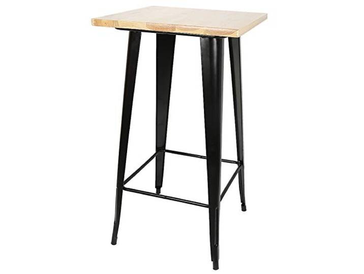 Stehtisch, bartisch, bistrotisch, 110 cm hoch, Naturholz + Eisenbeine, geeignet für Stangen, Retro-Industriestil