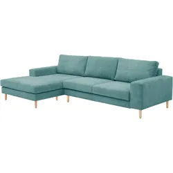 SOFA mit Longchair links Kaylynn Cordstoff eisblau