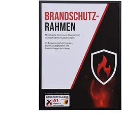 effect Brandschutzrahmen Profil S2 - A1 Schwarz / 23 x 70 / Antireflexglas / Ref...