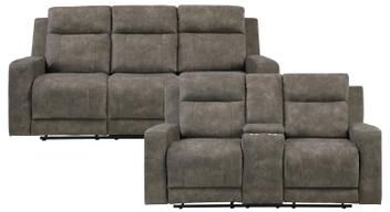 Fremont & Park Liriope 2-Piece Microfiber Manual Reclining Sofa Set