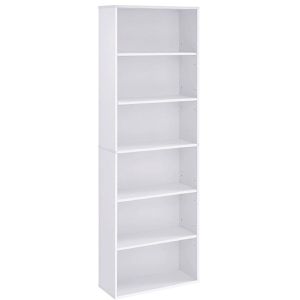 Vasagle Bücherregal LBC169T14, weiß, aus Holz, 6 Fächer, 60 x 178,5 x 24cm