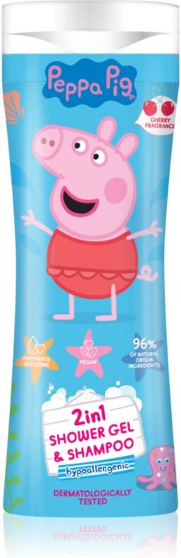 Peppa Pig Shower gel & Shampoo gel de douche et shampoing 2 en 1 pour enfant Cherry 300 ml