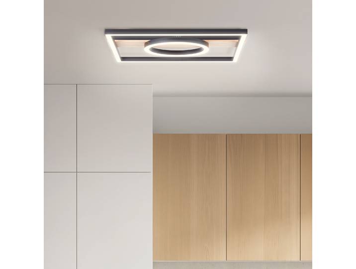 Plafonnier LED Pine - Type D 42 x 6 x 40cm Marron Fer thermopoudré Plastique ABS Pin huilé LED Module LED