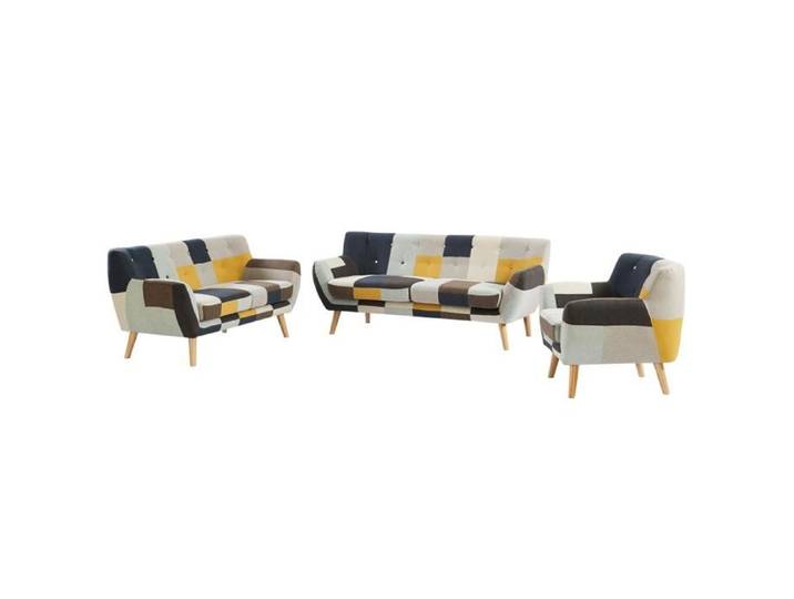 Canapés 3 places 2 places et un fauteuil en tissu patchwork SERTI II
