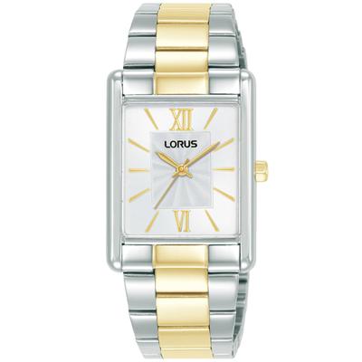 Quarzuhr LORUS, silberfarben, weiß, gelbgoldfarben, Armbanduhren, Damen, Quarzuhr, Armbanduhr, Damenuhr, Edelstahlarmband, analog
