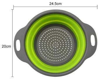 Uplift Treasures Silicone Collapsible Round Colander Drain Basket 1 X Green Small