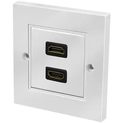 LogiLink Wanddose mit 2x HDMI Buchse an Buchse, Anschlussdose in Weiß