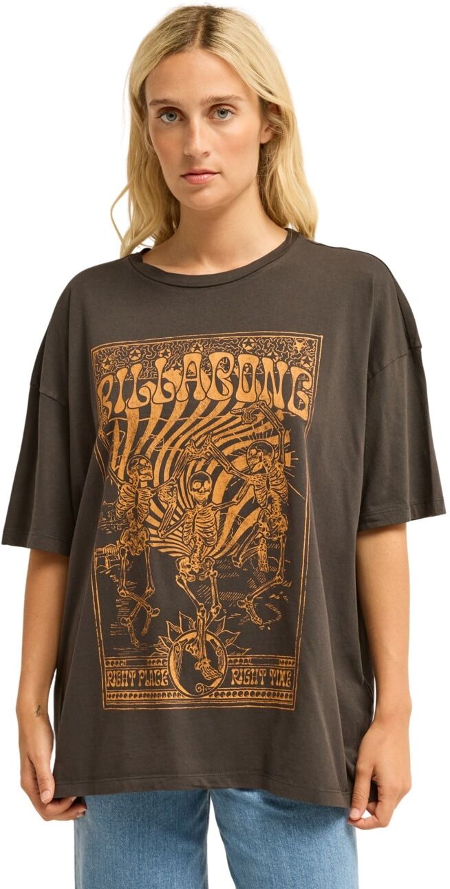 T-Shirt BILLABONG "Right Place Right Time", Damen, Gr. M, schwarz (off schwarz), Obermaterial: 100% Baumwolle., Shirts T-Shirt