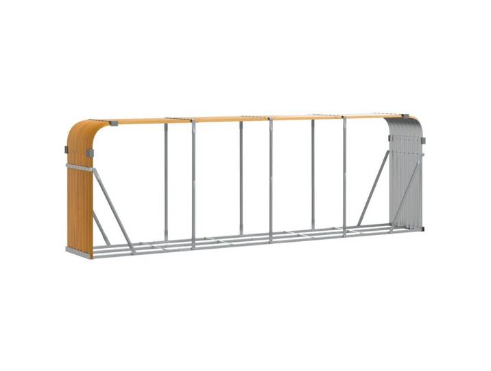 vidaXL Kaminholzregal Kaminholzunterstand Holzoptik 300x45x100 cm Verzinkter Stahl, BxTxH:300x45x100 cm