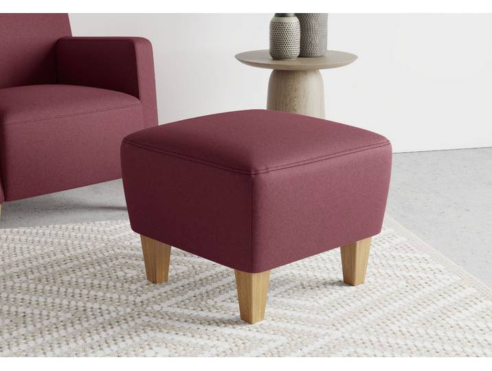 Polsterhocker SIT & MORE Bosse , rot (bordeaux), B:56cm H:46cm, Hocker, Polsterhocker