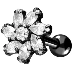 Titan Ohrpiercing KRISTALLBLUME