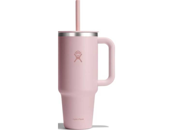 HYDRO FLASK - Travel Tumbler 1180 ml (40 oz) mit verschließbarem Press-In-Strohhalmdeckel - Edelstahl - Doppelwandige Vakuumisolierung - Spritzwassergeschützter Deckel - Trillium