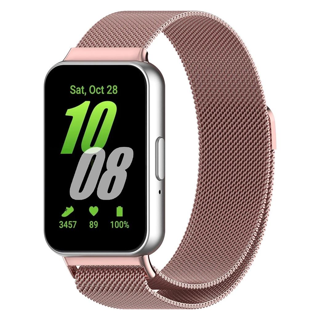 Techsuit - Watchband (W009) - Samsung Galaxy Fit3 - Pink (Edelstahl, Magnet) (70625414)