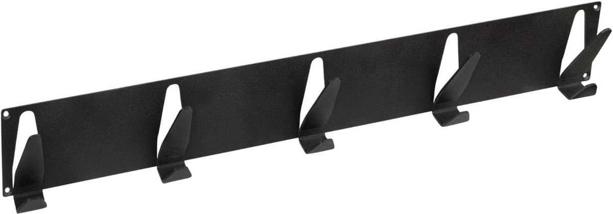 Industriële wandkapstok met 10 haken voor jassen en accessoires - Zwart