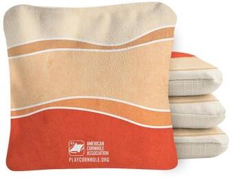 Skip's Garage Multicolor Waves Orange Dual Sided Cornhole Bags