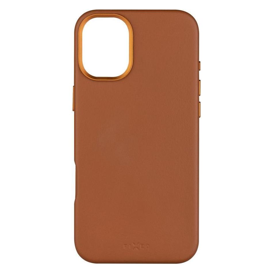 Fixed Fixiertes MagLeather | Rückseite | Apfel | iPhone 16 Plus | Leder | Braun (Apple iPhone 16 Plus) (FIXLM-1401-BRW)