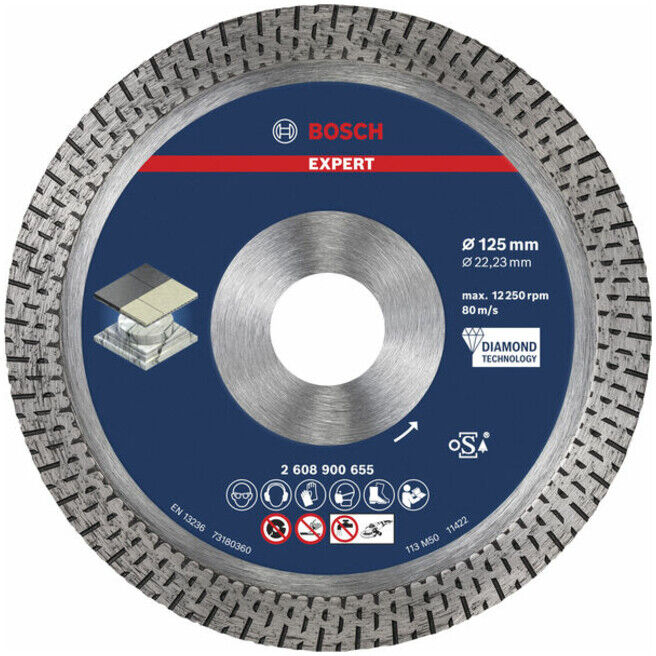 Disques de coupe BOSCH Expert Hard Ceramic diamantés, 125 x 22,23 x 1,4 x 10 mm (2608900655)