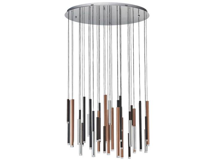 Brilliant Led-Hängeleuchte Cembalo, Braun, Schwarz, Alufarben, Metall, Kunststoff, 250 cm, Lampen & Leuchten, Innenbeleuchtung, Hängeleuchten, Pendelleuchten
