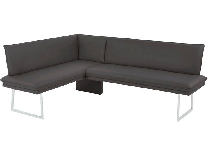 Eckbank, Leder Longlife BRONCO, Braun, 145×60 cm, Langer Schenkel Rechts, K+W-Polstermöbel