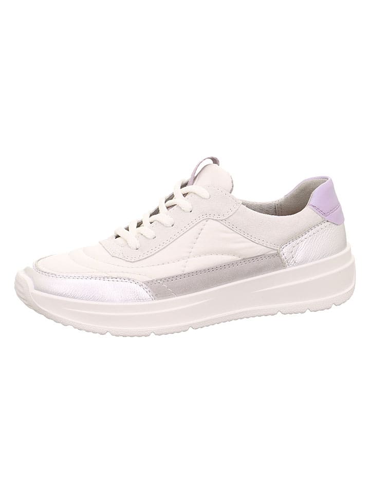 Legero Leder-Sneakers "Sprinter" in Creme/ Silber/ Lila - 40