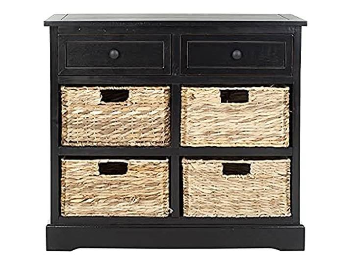 Safavieh Schrank mit Ablage, Holz, strapaziertes schwarz, 73 x 33 x 68.58 cm