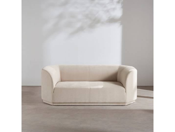 2-Sitzer-Sofa aus beigefarbenem Webstoff
