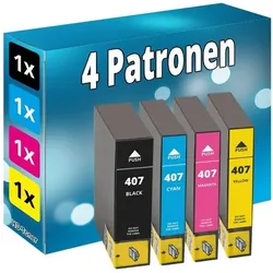 Druckfuxx, Druckerpatrone, 4 Tinte Patronen für Epson WorkForce Pro WF-4745 DTWF Druckerpatrone Set