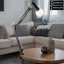 Klemm Tisch Lampe Wohn Zimmer Spot Strahler Leuchte verstellbar schwarz