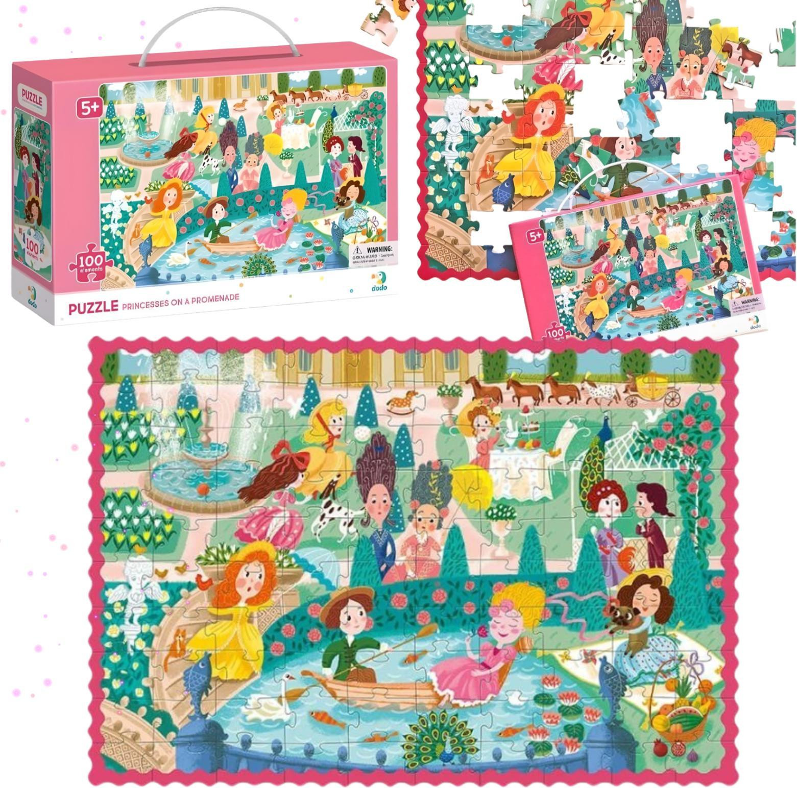 DoDo Puzzel Prinsessen op een wandeling - 100 stukjes - Kleurrijk