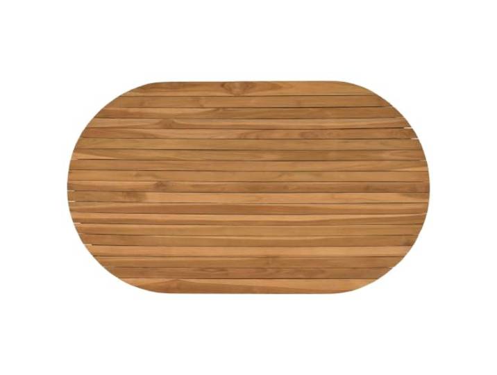 vidaXL Tischplatte 120 x 70 x 3,5 cm oval Teakholz massiv Teakholz Oberfläche Teak Chic Moderne Tischplatte für Esstisch, praktisch und modisch