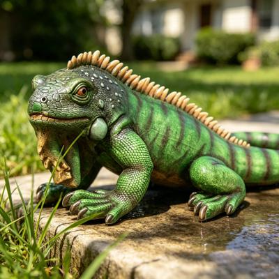 Kodotan sofa 27'' Iguana Garden Statue, Resin Animal Sculpture, Outdoor Decor for Yard Lawn Patio Backyard