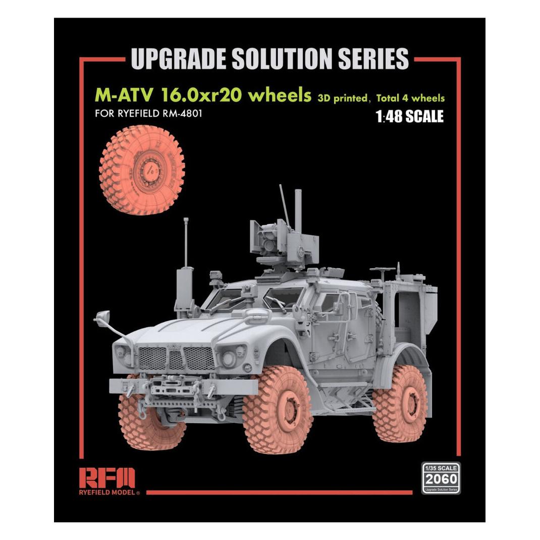 Rye Field Model M-ATV 16.0xr20 Wheels 3D Printed (4 Wheels) for RFM 4801 (2060)