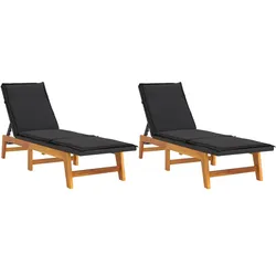 Helloshop26 - Sonnenliegen und Kissen 2-teilig gewebtes Harz/Akazienholz 02_0011928