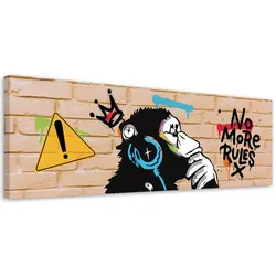 LEINWANDBILD, Banksy DJ-Affe 90x30cm