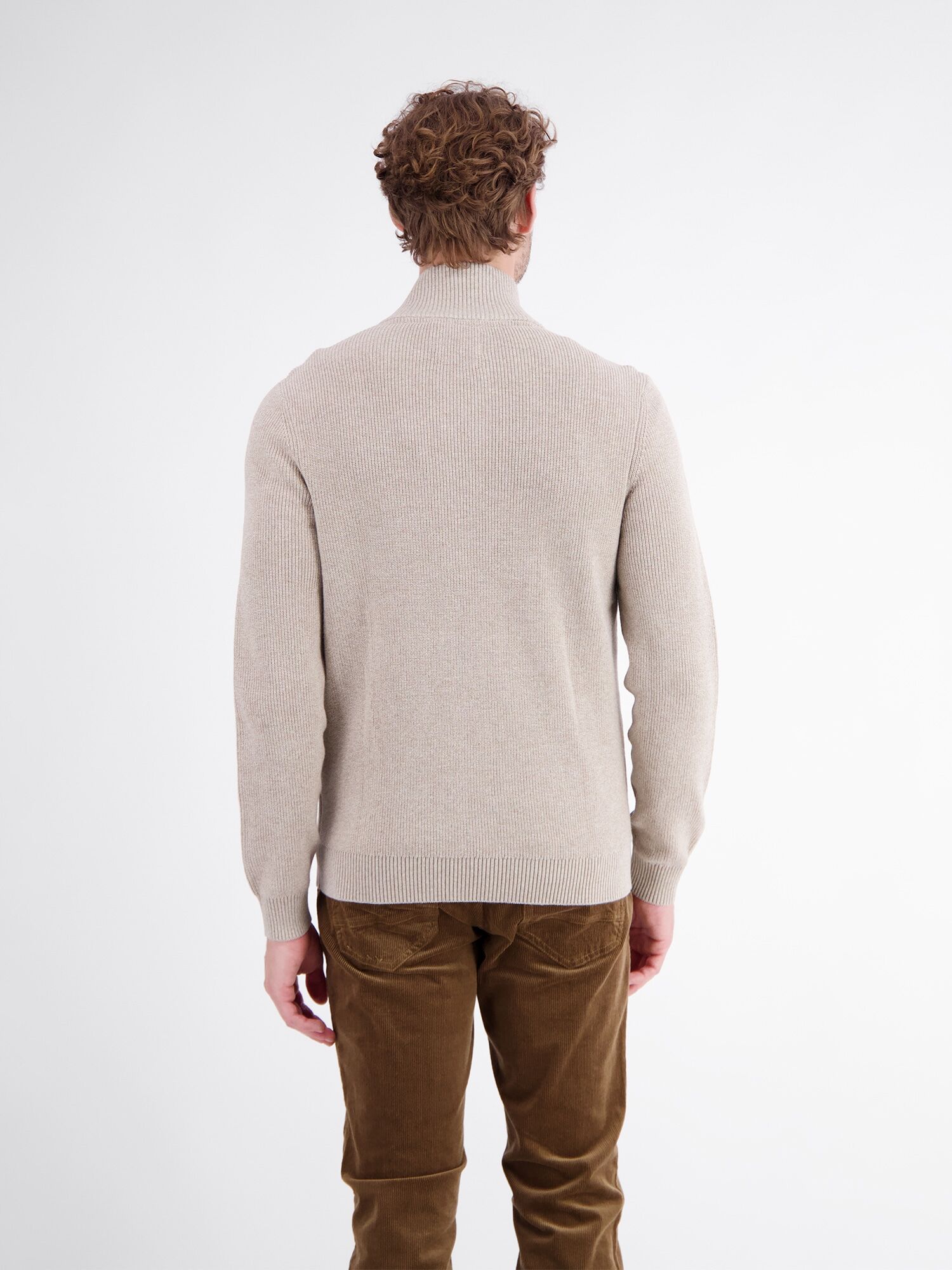 Strickjacke LERROS "Strickjacke im Casual-Stil aus hochwertiger Baumwolle", Herren, Gr. XL, gravel beige melange, 100% Baumwolle, Strickjacken Strickjacke