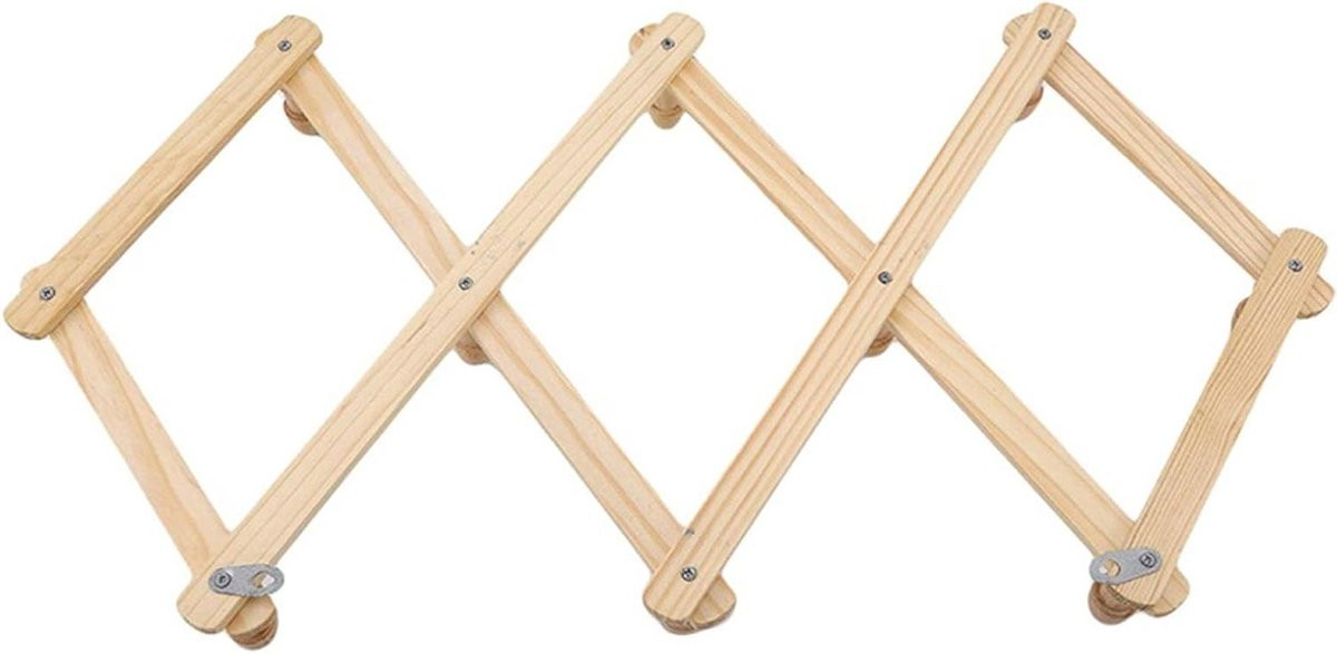 Houten Wandkapstok met Plank in Natuurlijk Hout voor in de Hal, Keuken of Badkamer