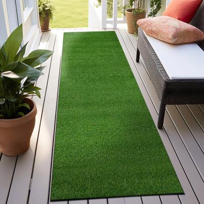World Rug Gallery Artificial Solid Grass Indoor Outdoor Area Rug