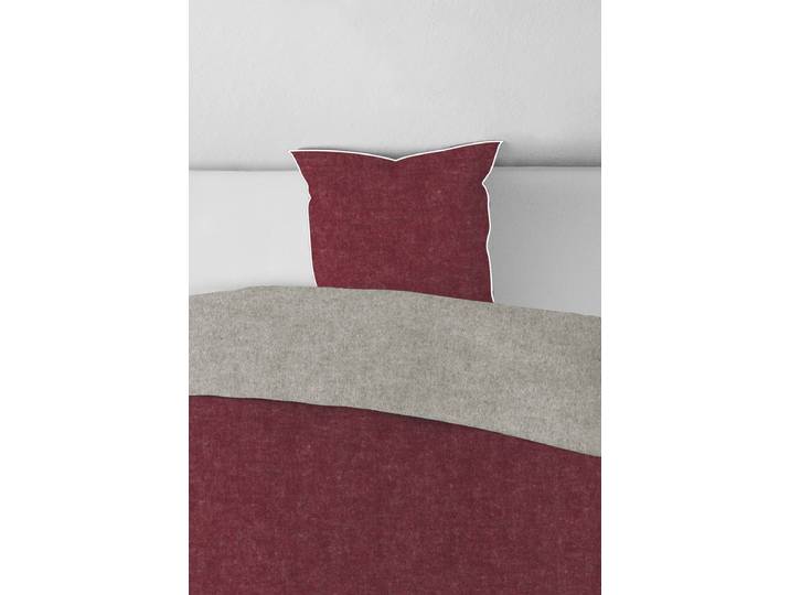 Melange-Flanell Kissenbezug Zordo Rot/Burgunderrot 40 x 40cm Flanell