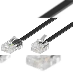 Goobay 68530 Modularanschlusskabel, 3 m, Schwarz - RJ45-Stecker (8P4C) > RJ11/RJ14-Stecker (6P4C)