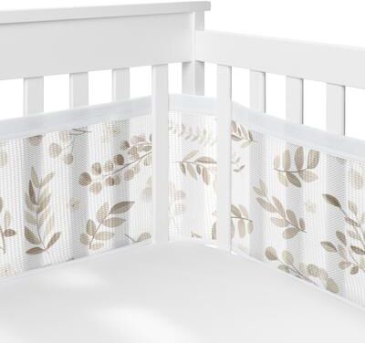 Floral Leaf Boy Girl Gender Neutral Sweet Jojo Designs + BreathableBaby Breathable Mesh Crib Liner Boho Bohemian
