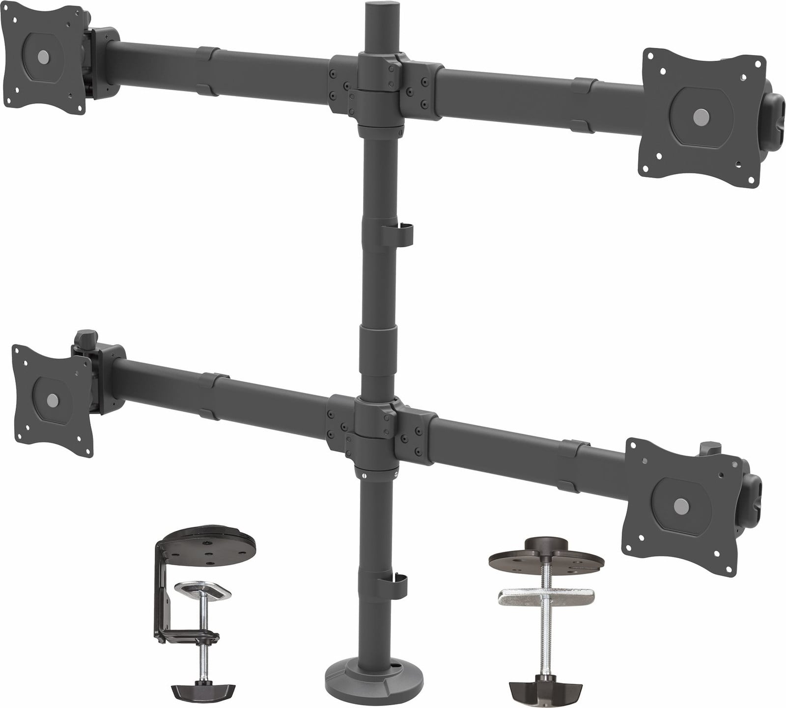 StarTech.com Monitorhouder voor vier monitoren - Monitorarm voor 4 VESA-monitoren (2x2) tot 27 inch (max. 8 kg per monitor) - Flexibel, in hoogte verstelbaar en kantelbaar - ARMQUAD