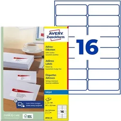 Avery Zweckform 400er-Pack Adressaufkleber »J8162-25« weiß