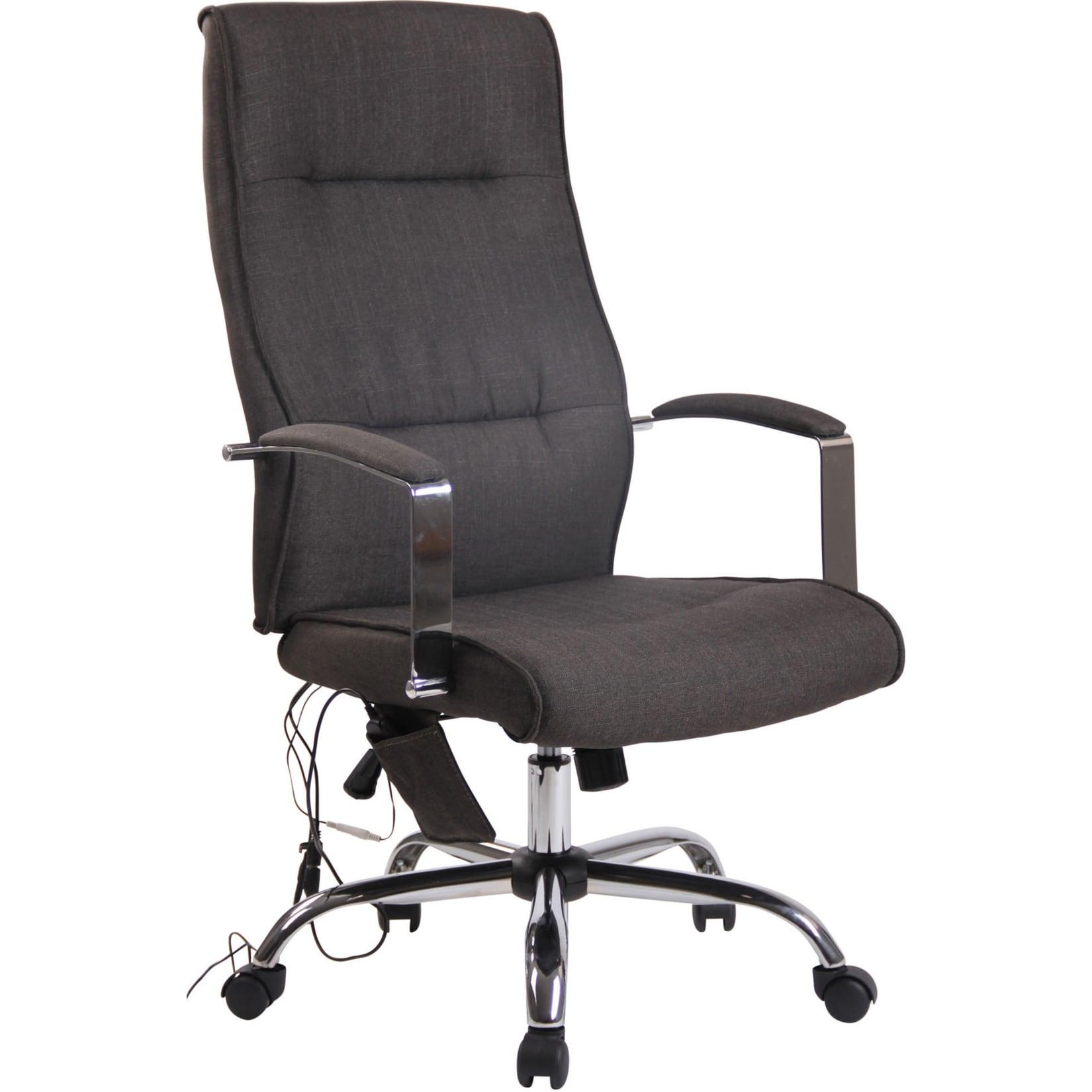 CLP Bürostuhl Portland Stoff mit Massagefunktion Farbe: dunkelgrau, Material: Stoff