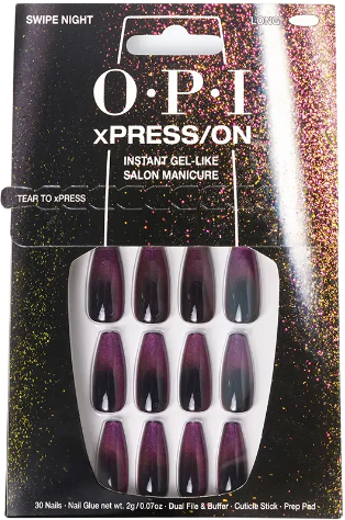 Opi Xpress/On Artificial Nails Nail Art 30 Units Swipe Night