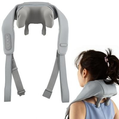Costway Neck Shoulder Massager 4D Deep Tissue Kneading Shiatsu Massage Machine-Gray